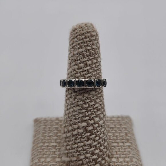 Size 5.5 Sterling Silver Unique Style Blue Spinel Gems Ring A3036 - Picture 1 of 9